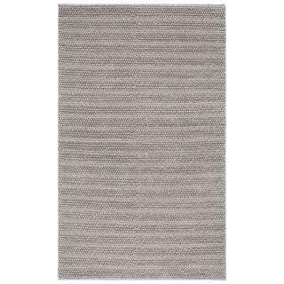 Area Rug, 9 ft x 12 ft, Gray Wool and Cotton