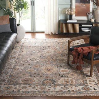 Area Rug, 9 ft x 12 ft, Hand Woven in Light Gray and Beige