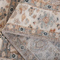 Area Rug, 9 ft x 12 ft, Hand Woven in Light Gray and Beige