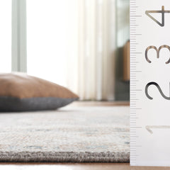 Area Rug, 9 ft x 12 ft, Hand Woven in Light Gray and Beige