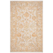 Area Rug, 9 ft x 12 ft, Hand Woven Wool in Beige and Gold