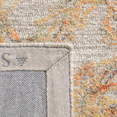 Area Rug, 9 ft x 12 ft, Hand Woven Wool in Beige and Gold