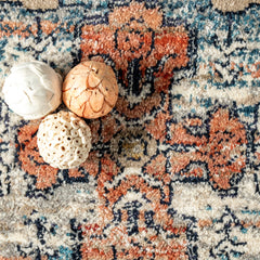 Area Rug, 9 ft x 12 ft in Beige Medallion Pattern