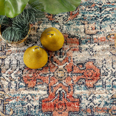 Area Rug, 9 ft x 12 ft in Beige Medallion Pattern