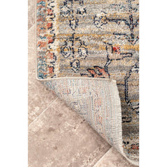 Area Rug, 9 ft x 12 ft in Beige Medallion Pattern