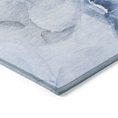 Area Rug, 9 ft x 12 ft in Blue Abstract Pattern