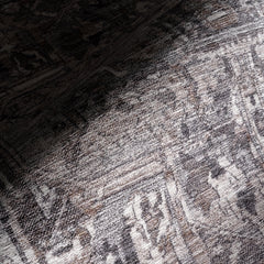 Area Rug, 9 Ft x 12 Ft in Gray Machine Washable Polyester