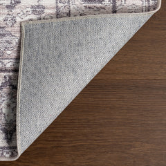 Area Rug, 9 Ft x 12 Ft in Gray Machine Washable Polyester