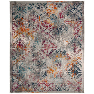 Area Rug, 9 ft x 12 ft in Light Gray/Fuchsia