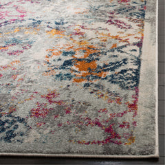Area Rug, 9 ft x 12 ft in Light Gray/Fuchsia