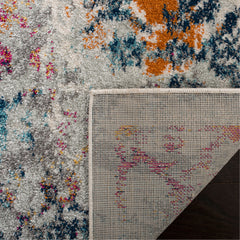 Area Rug, 9 ft x 12 ft in Light Gray/Fuchsia
