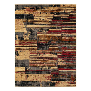Area Rug, 9 ft x 12 ft in Multicolor Geometric Pattern