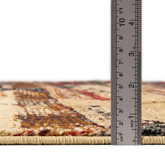 Area Rug, 9 ft x 12 ft in Multicolor Geometric Pattern