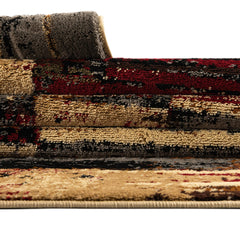 Area Rug, 9 ft x 12 ft in Multicolor Geometric Pattern