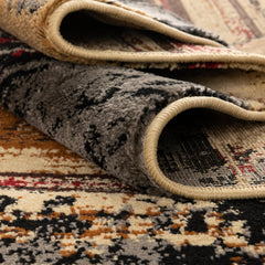Area Rug, 9 ft x 12 ft in Multicolor Geometric Pattern