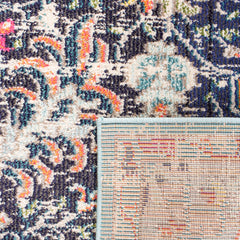 Area Rug, 9 ft x 12 ft in Teal and Black Oriental Pattern