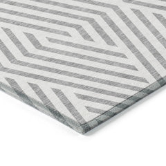 Area Rug, 9 ft x 12 ft Indoor and Outdoor in Gray Polyester