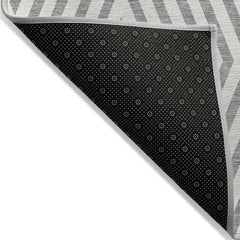 Area Rug, 9 ft x 12 ft Indoor and Outdoor in Gray Polyester