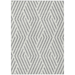 Area Rug, 9 ft x 12 ft Indoor and Outdoor in Gray Polyester