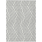 Area Rug, 9 ft x 12 ft Indoor and Outdoor in Gray Polyester