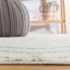 Area Rug, 9 ft x 12 ft, Ivory and Sage Geometric in Polypropylene