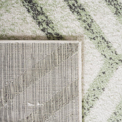 Area Rug, 9 ft x 12 ft, Ivory and Sage Geometric in Polypropylene