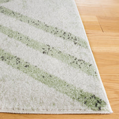 Area Rug, 9 ft x 12 ft, Ivory and Sage Geometric in Polypropylene