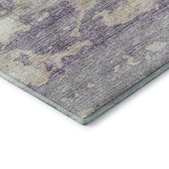 Area Rug, 9 ft x 12 ft, Purple Microfiber with Abstract Pattern
