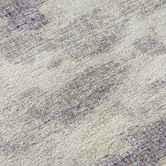 Area Rug, 9 ft x 12 ft, Purple Microfiber with Abstract Pattern