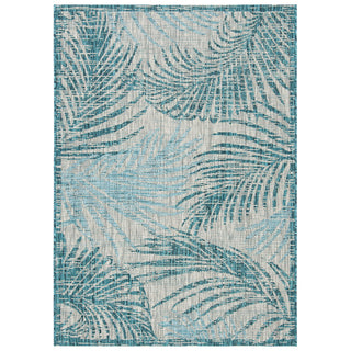 Area Rug, 9 ft x 12 ft, Rectangle in Gray and Aqua