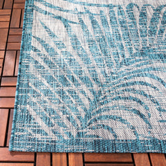 Area Rug, 9 ft x 12 ft, Rectangle in Gray and Aqua