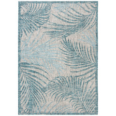 Area Rug, 9 ft x 12 ft, Rectangle in Gray and Aqua