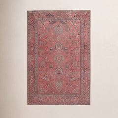 Area Rug, 9 Ft x 12 Ft, Red Oriental Pattern
