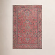 Area Rug, 9 Ft x 12 Ft, Red Oriental Pattern