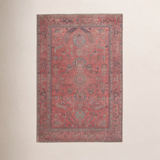Area Rug, 9 Ft x 12 Ft, Red Oriental Pattern