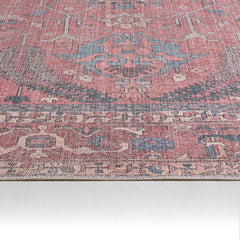 Area Rug, 9 Ft x 12 Ft, Red Oriental Pattern
