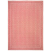 Area Rug, 9 ft x 12 ft with Beige and Red Geometric Pattern