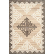 Area Rug, 9 ft x 12 ft with Brown and Charcoal Wool