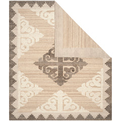 Area Rug, 9 ft x 12 ft with Brown and Charcoal Wool