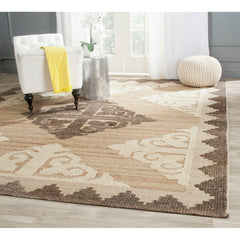 Area Rug, 9 ft x 12 ft with Brown and Charcoal Wool