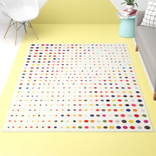 Area Rug, 9 ft x 12 ft with Polka Dot Pattern