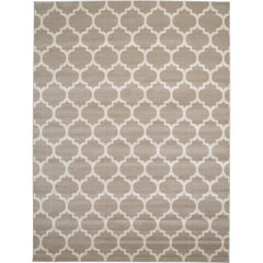 Area Rug, 9' x 12', Brown with Geometric Pattern