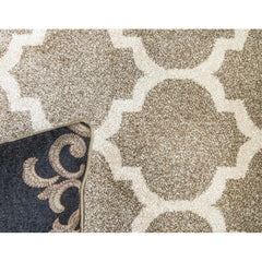 Area Rug, 9' x 12', Brown with Geometric Pattern