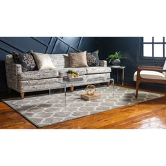Area Rug, 9' x 12', Brown with Geometric Pattern