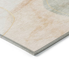 Area Rug, 9 x 12 ft, Beige Polyester with Abstract Pattern