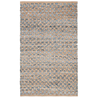 Area Rug, 9 x 12 Ft, Blue/Natural Jute and Sisal with Denim