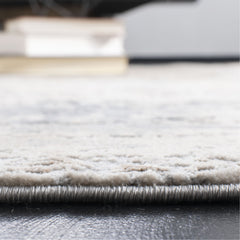 Area Rug, 9 x 12 ft, Cream and Gray with Abstract Pattern