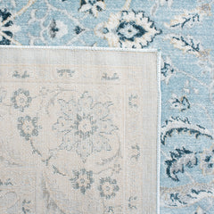 Area Rug, 9 x 12 ft in Blue Polypropylene with Oriental Pattern