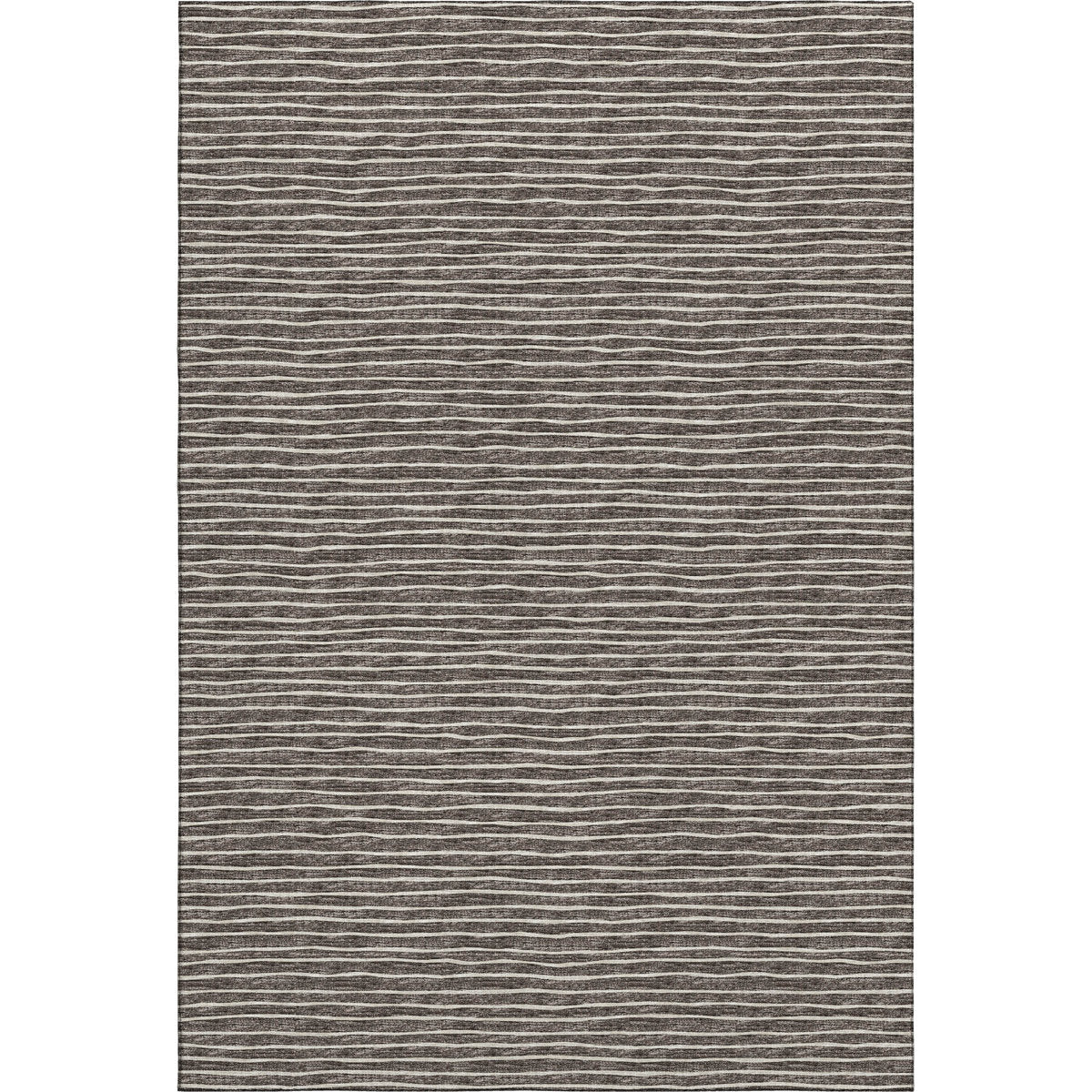 Area Rug, 9 x 12 ft in Chocolate with Striped Pattern