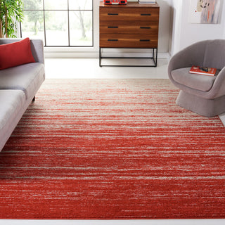 Area Rug, 9 x 12 ft, Orange and Gray Polypropylene